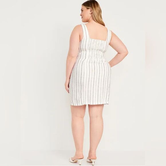 New With Tags Old Navy Size 4X Square-Neck Linen-Blend Mini Dress - Picture 3 of 7